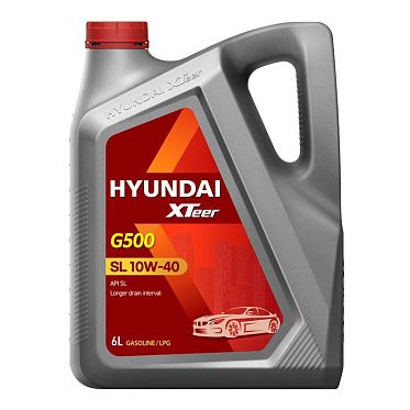 Моторное масло для легковых автомобилей HYUNDAI XTeer Gasoline G500 10W-40 SL (6л)