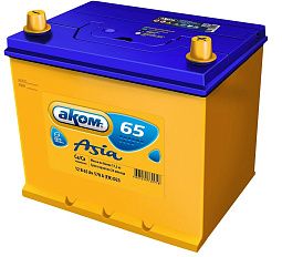 Аккумуляторная батарея 6СТ-65VL АКОМ ASIA Euro прав.