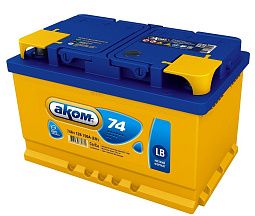 Аккумуляторная батарея 6СТ-74VL АКОМ LB Euro прав.
