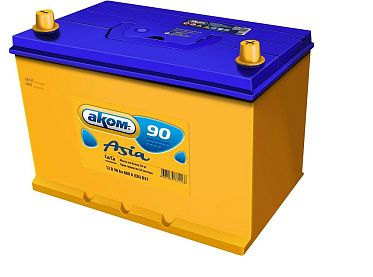 Аккумуляторная батарея 6СТ-90VL АКОМ ASIA лев.