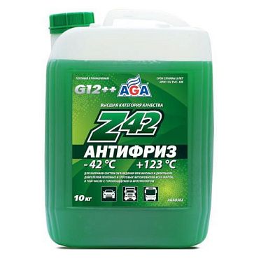 AGA Антифриз, готовый к применению, зеленый, -42С (10кг)