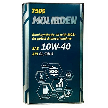 Моторное масло MANNOL MOLIBDEN 10W-40 (1л.) Metal