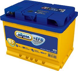 Аккумуляторная батарея 6СТ-65VL АКОМ EFB лев.