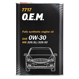 Моторное масло MANNOL 7717 O.E.M. for Mercedes Benz 0W-30 (4л.) metal