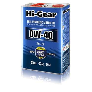 Hi-Gear Масло моторное синтетическое 0W-40 SN/CF (4л)