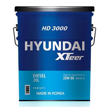 Моторное масло для коммерческого транспорта HYUNDAI XTeer HD 3000 25W-50 CF-4 (20л)