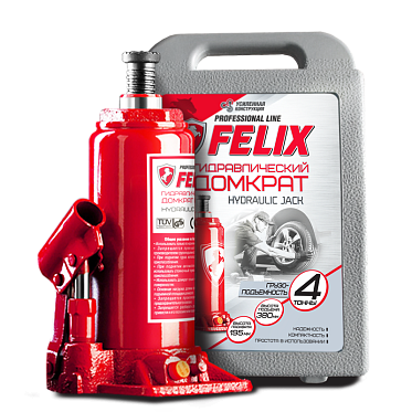 Домкрат гидравл. бутыл. FELIX (4т)