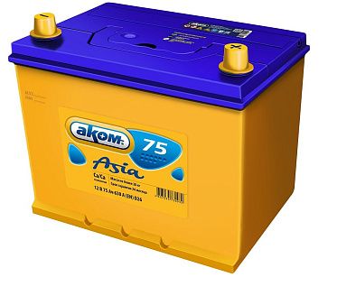 Аккумуляторная батарея 6СТ-75VL АКОМ ASIA лев.