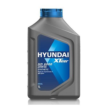 Моторное масло для коммерческого транспорта HYUNDAI XTeer HD 6000 20W-50 CH-4 (1л)