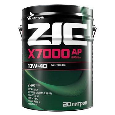 Моторное масло для коммерческого транспорта ZIC X7000 AP 10W-40 (20л)
