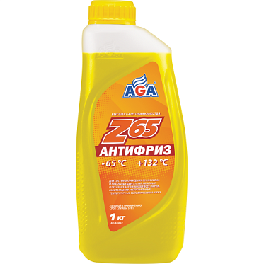 AGA Антифриз, готовый к применению, желтый, -65С (1кг)