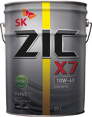 Моторное масло для легковых автомобилей ZIC X7 Diesel 10W-40 (20л)