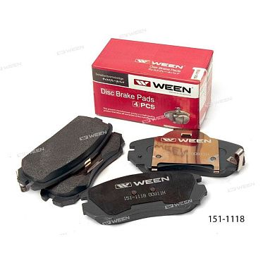 WEEN 151-1118 Тормозные колодки дисковые передние (комплект 4 шт.)