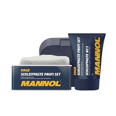 MANNOL 9960 Набор средств для ручной и механической полировки /Schleifpaste Profi Set (0.4л.)